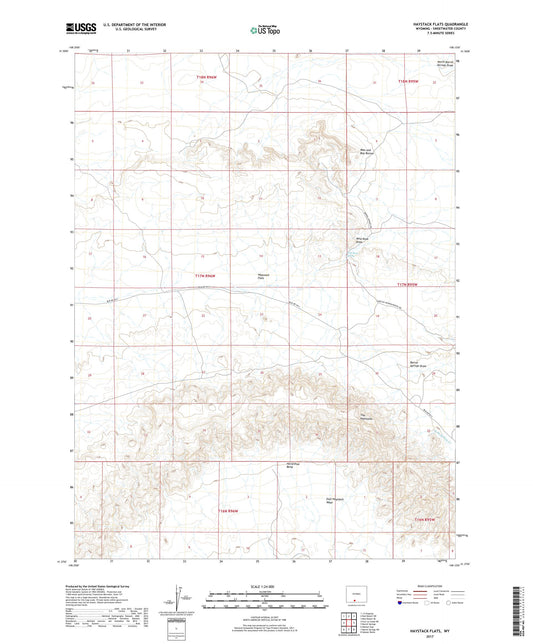 Haystack Flats Wyoming US Topo Map Image