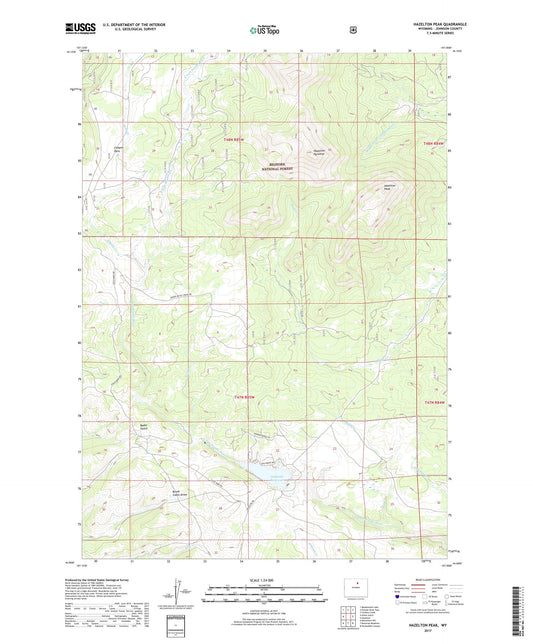 Hazelton Peak Wyoming US Topo Map Image
