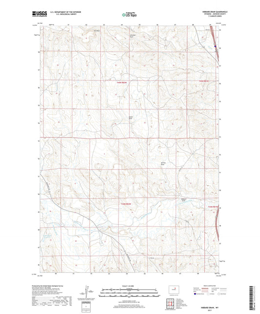 Hibbard Draw Wyoming US Topo Map Image