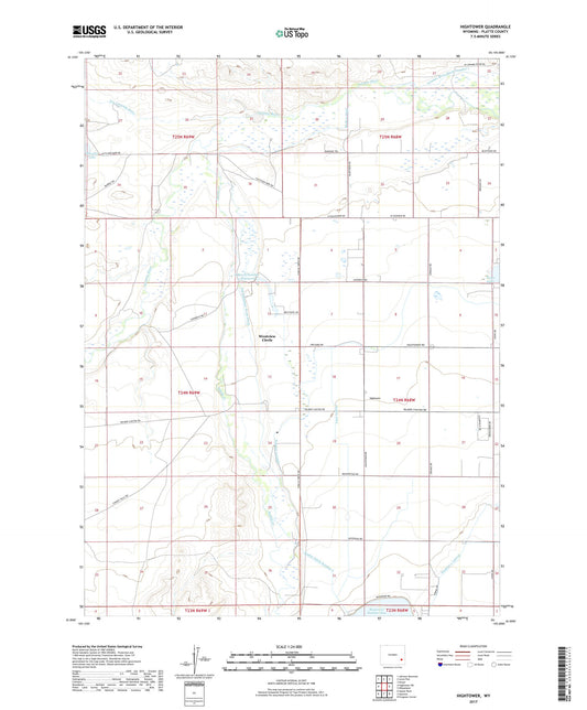Hightower Wyoming US Topo Map Image