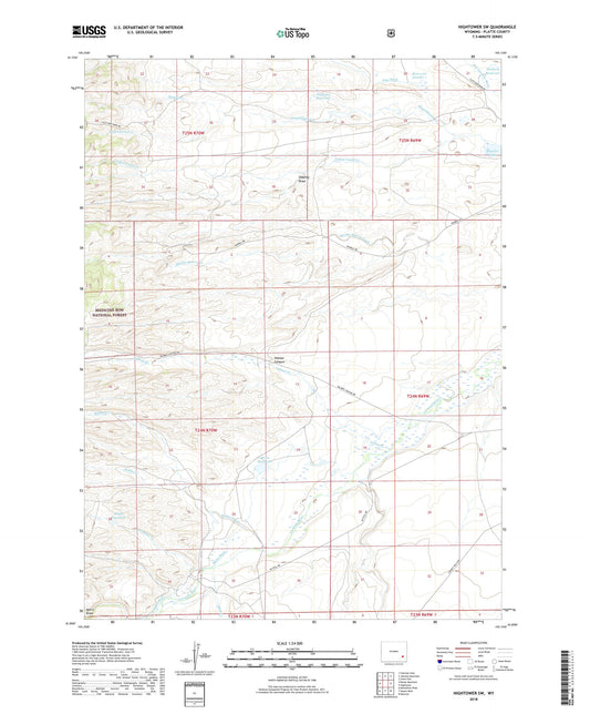 Hightower SW Wyoming US Topo Map Image