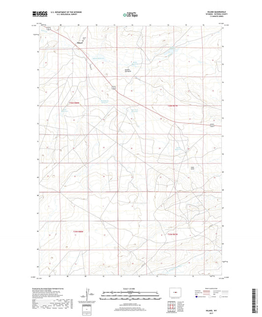 Hiland Wyoming US Topo Map Image