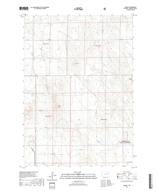 Hilight Wyoming US Topo Map Image