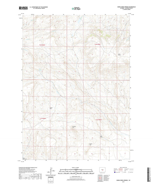 Horse Creek Springs Wyoming US Topo Map Image