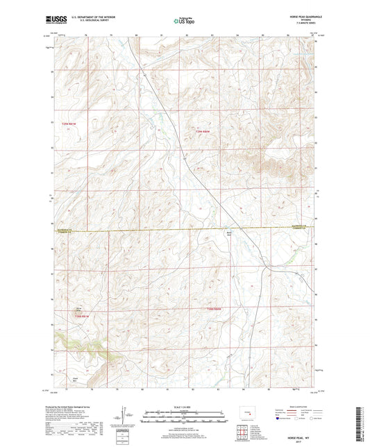 Horse Peak Wyoming US Topo Map Image