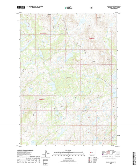 Horseshoe Lake Wyoming US Topo Map Image