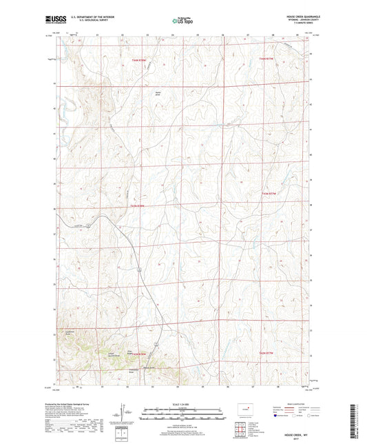 House Creek Wyoming US Topo Map Image