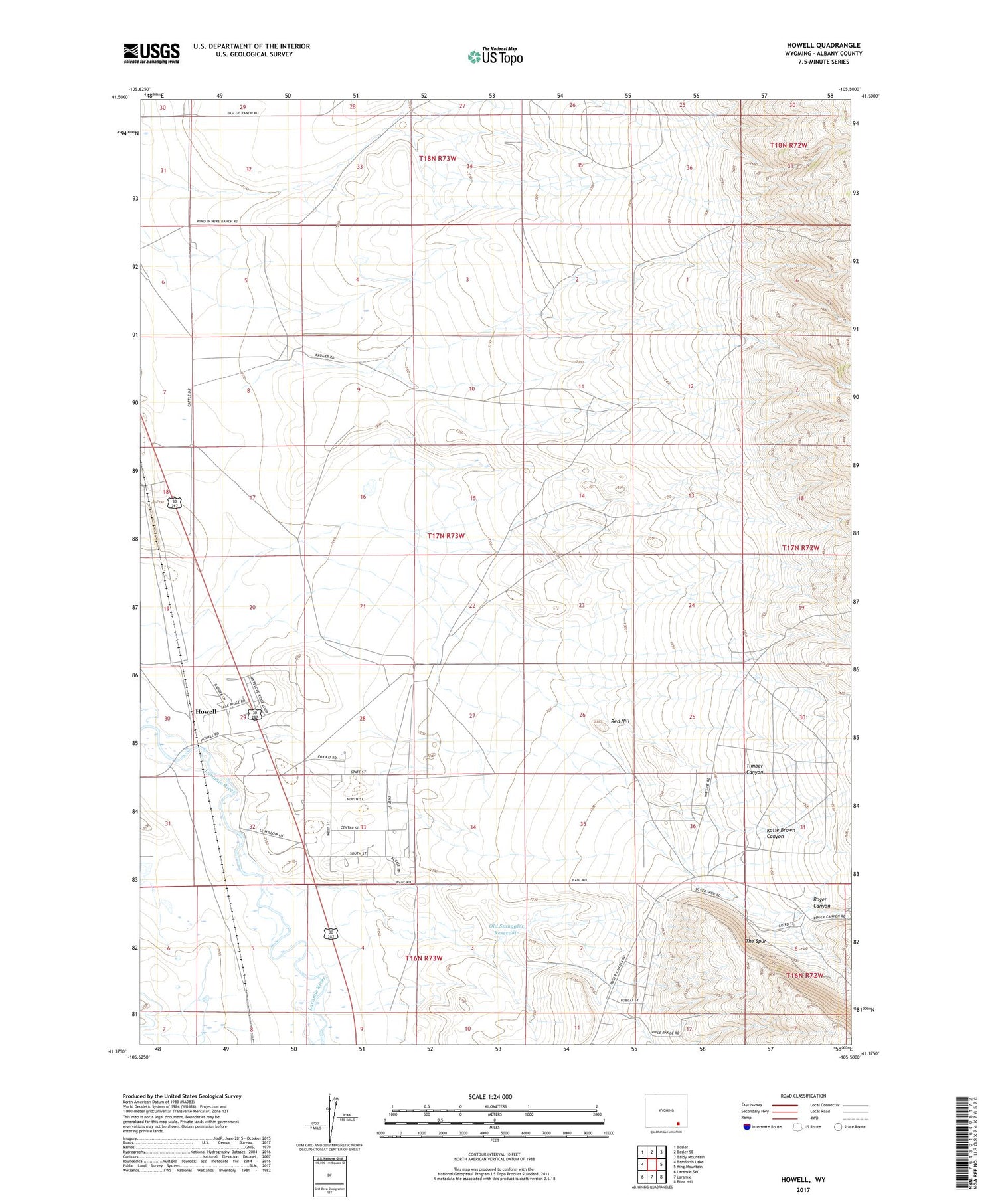 Howell Wyoming US Topo Map Image