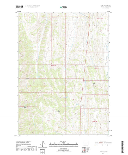 Huff Lake Wyoming US Topo Map Image