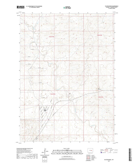 Hylton Ranch Wyoming US Topo Map Image