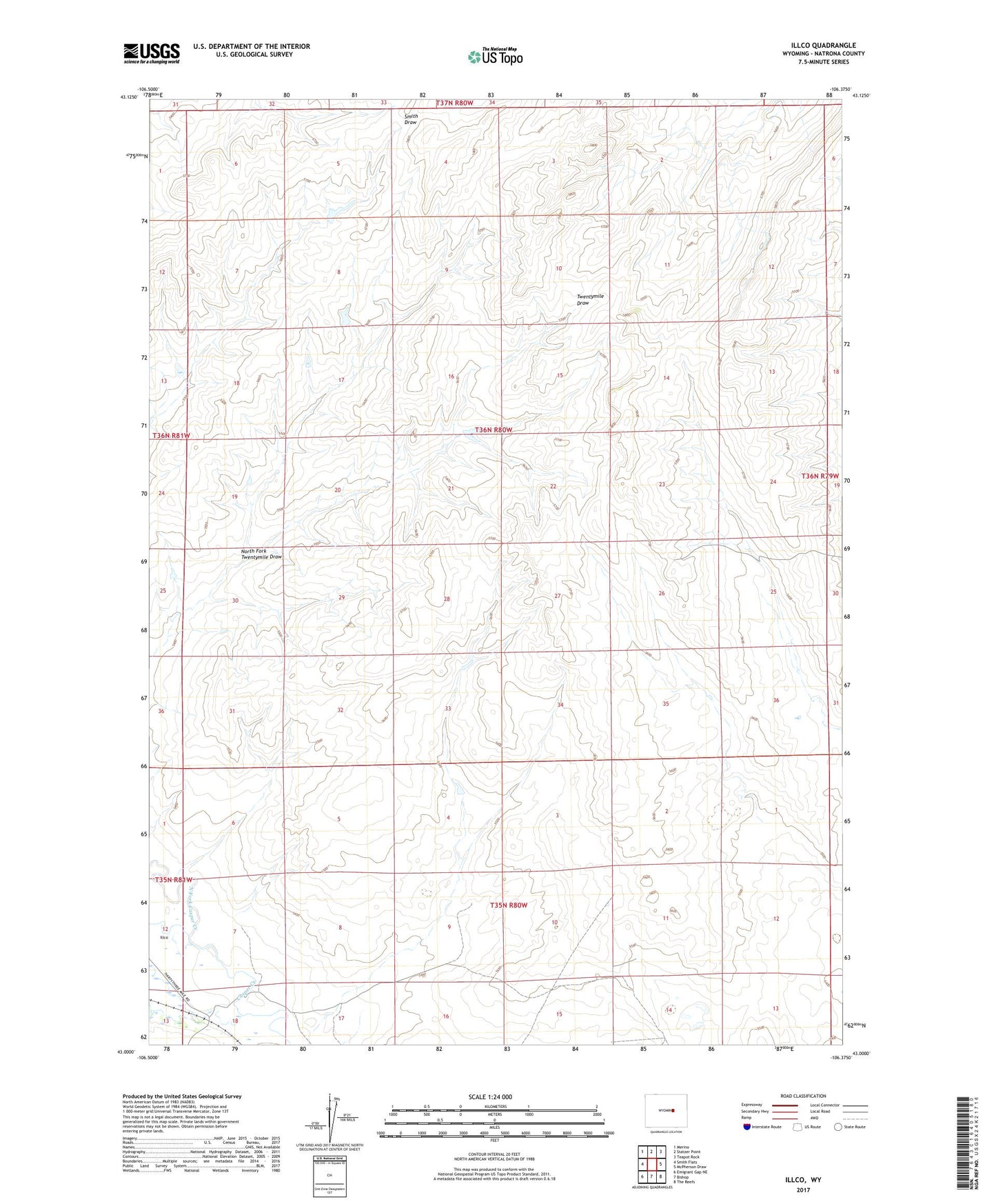 Illco Wyoming US Topo Map Image