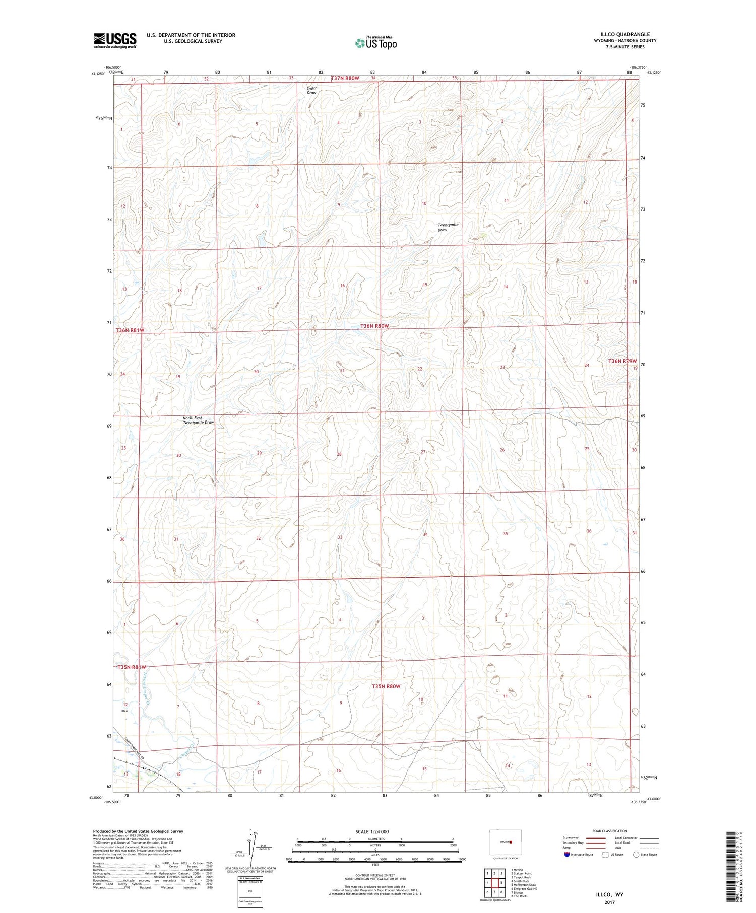 Illco Wyoming US Topo Map Image