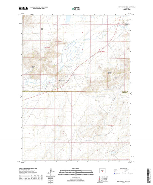 Independence Rock Wyoming US Topo Map Image