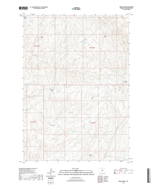 Indian Creek Wyoming US Topo Map Image