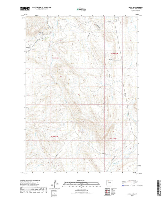 Indian Pass Wyoming US Topo Map Image