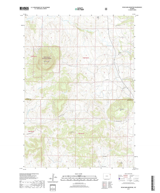 Inyan Kara Mountain Wyoming US Topo Map Image