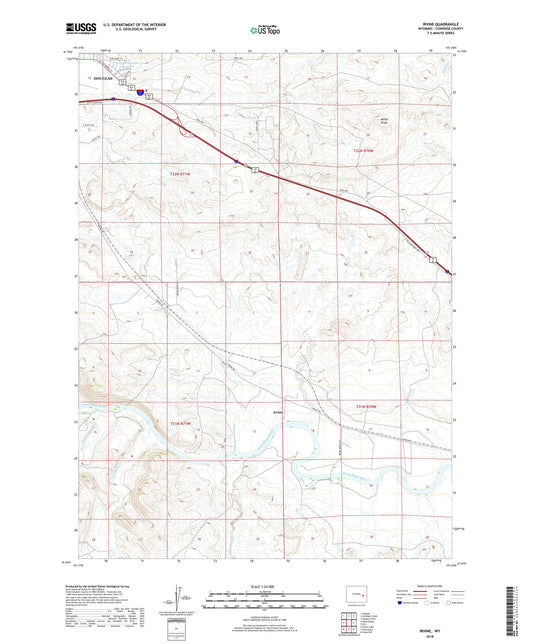 Irvine Wyoming US Topo Map Image