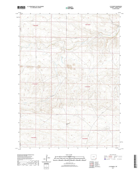 J H D Ranch Wyoming US Topo Map Image