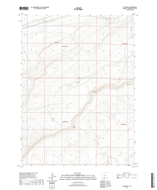 J O Dugway Wyoming US Topo Map Image