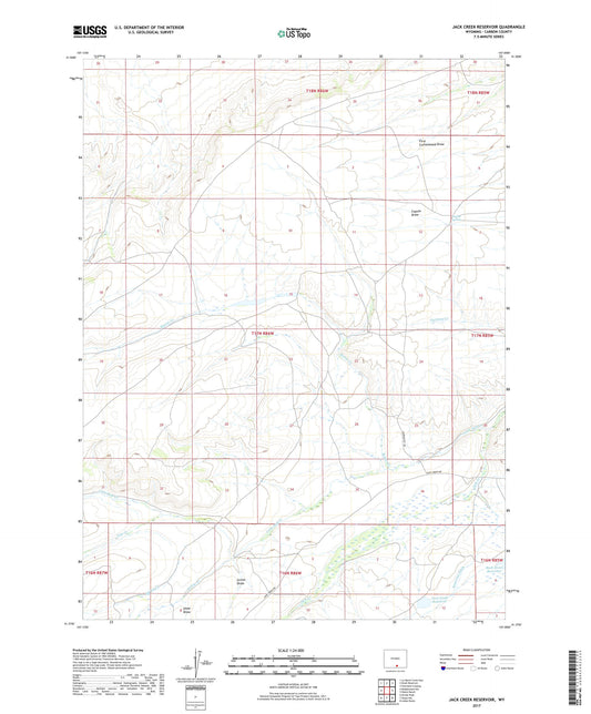 Jack Creek Reservoir Wyoming US Topo Map Image