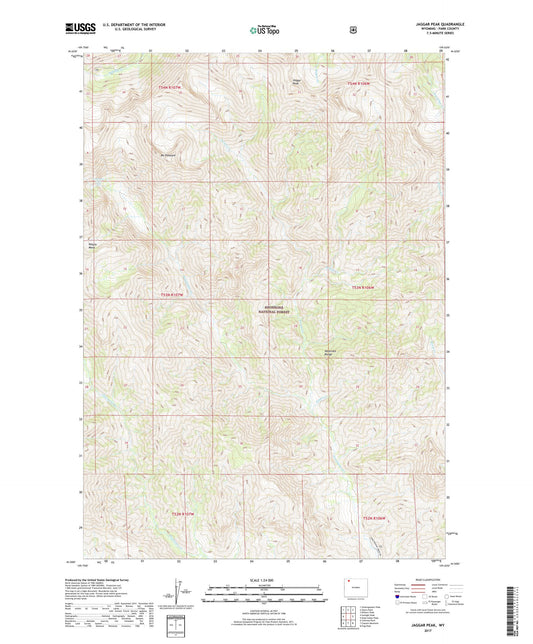 Jaggar Peak Wyoming US Topo Map Image