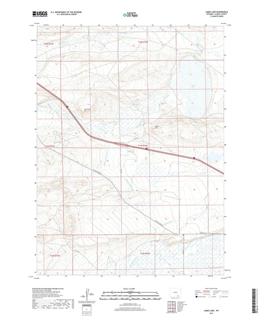 James Lake Wyoming US Topo Map Image
