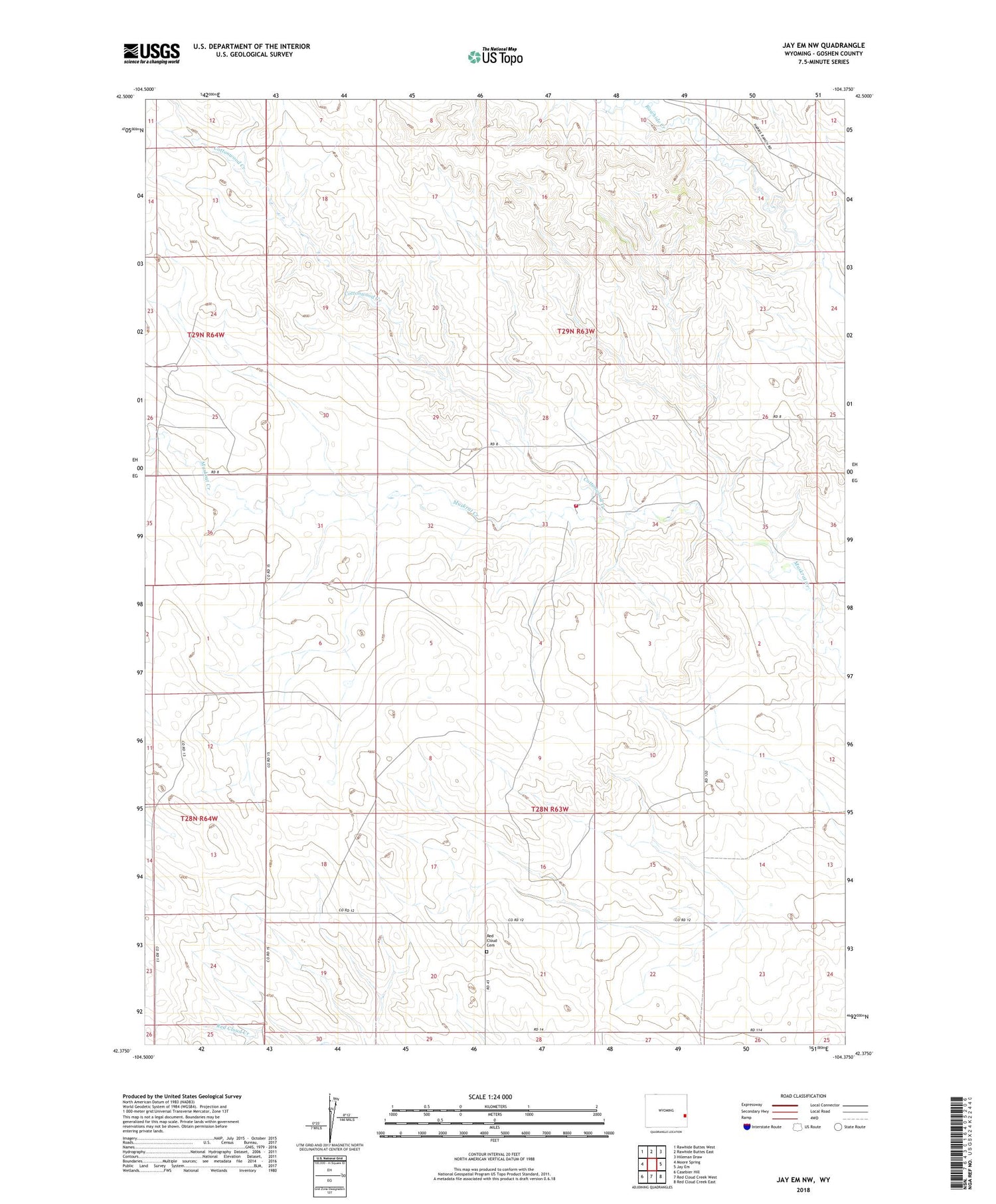 Jay Em NW Wyoming US Topo Map Image