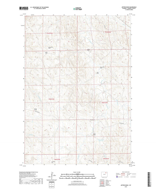 Jeffers Draw Wyoming US Topo Map Image