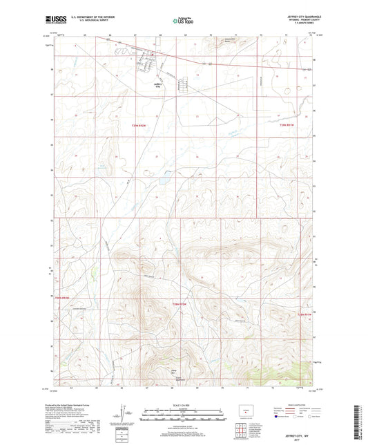 Jeffrey City Wyoming US Topo Map Image
