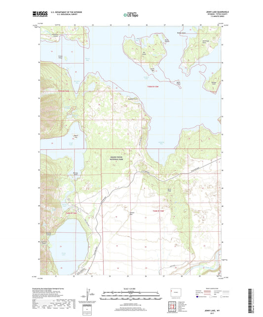 Jenny Lake Wyoming US Topo Map Image