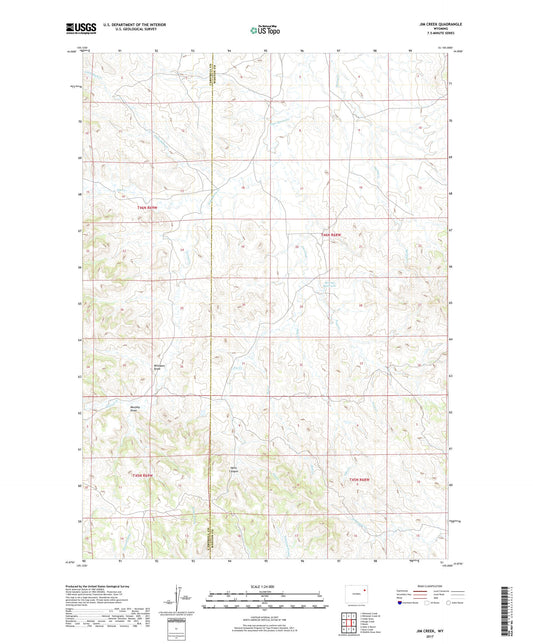 Jim Creek Wyoming US Topo Map Image