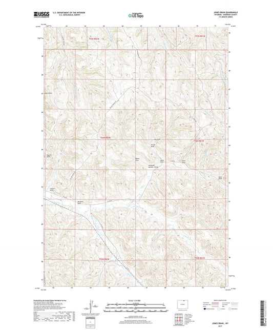 Jones Draw Wyoming US Topo Map Image