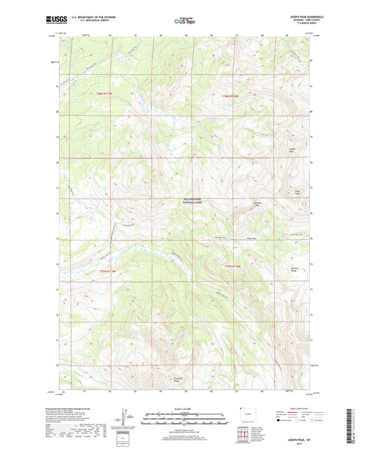 Joseph Peak Wyoming US Topo Map Image