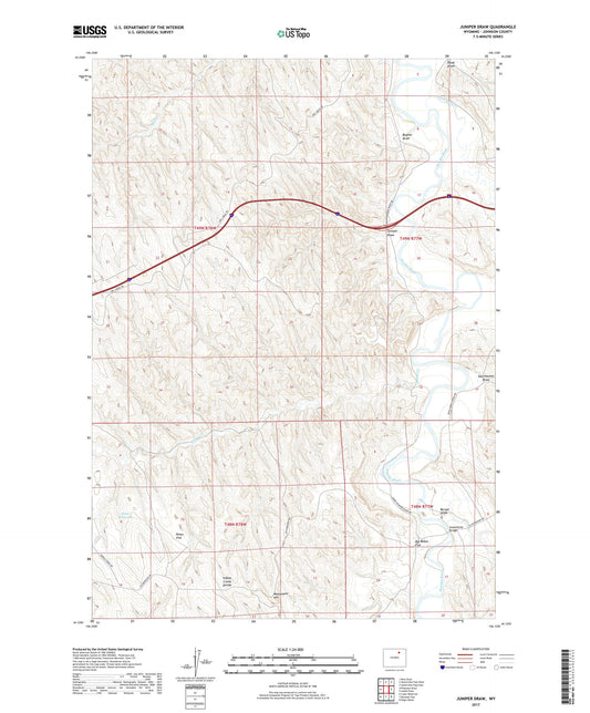 Juniper Draw Wyoming US Topo Map Image