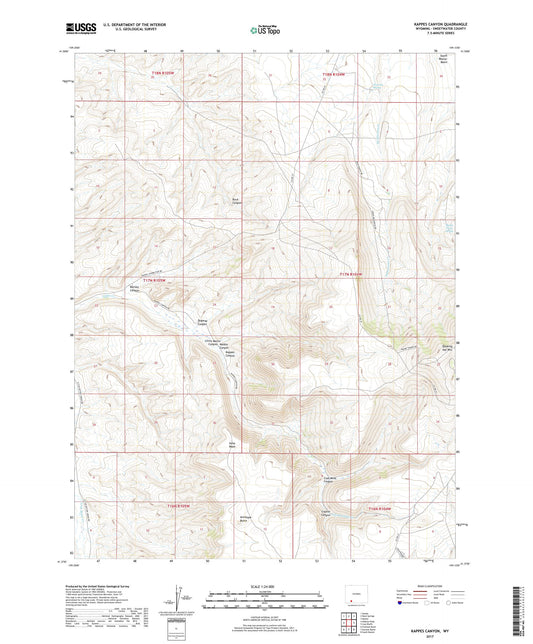 Kappes Canyon Wyoming US Topo Map Image