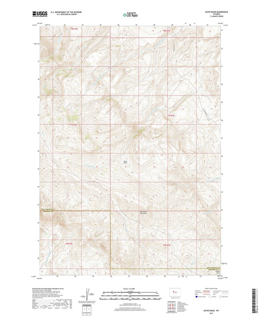 Kates Basin Wyoming US Topo Map Image