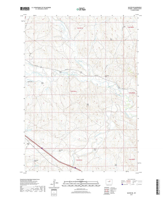 Kaycee NE Wyoming US Topo Map Image