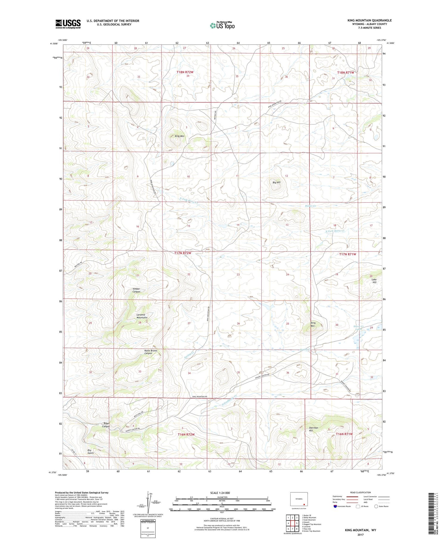 King Mountain Wyoming US Topo Map Image