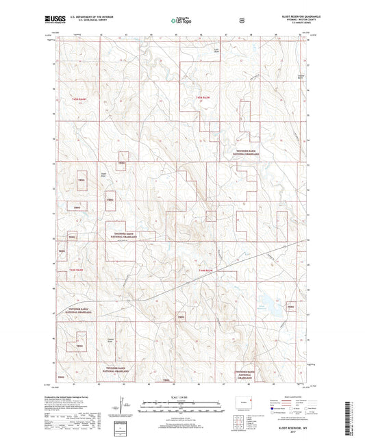 Klodt Reservoir Wyoming US Topo Map Image