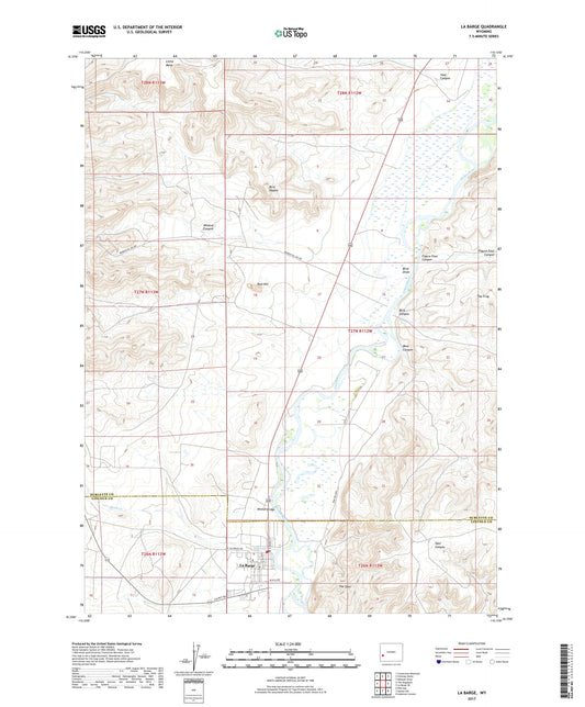 La Barge Wyoming US Topo Map Image