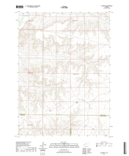 La Barge SE Wyoming US Topo Map Image