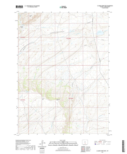 La Marsh Creek West Wyoming US Topo Map Image