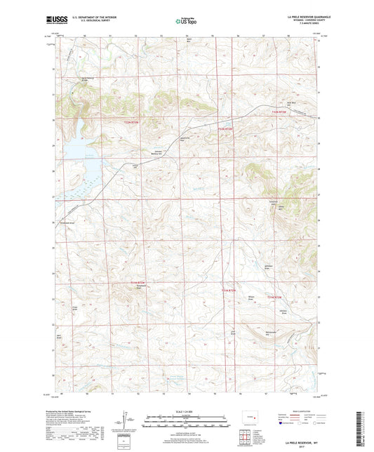 La Prele Reservoir Wyoming US Topo Map Image