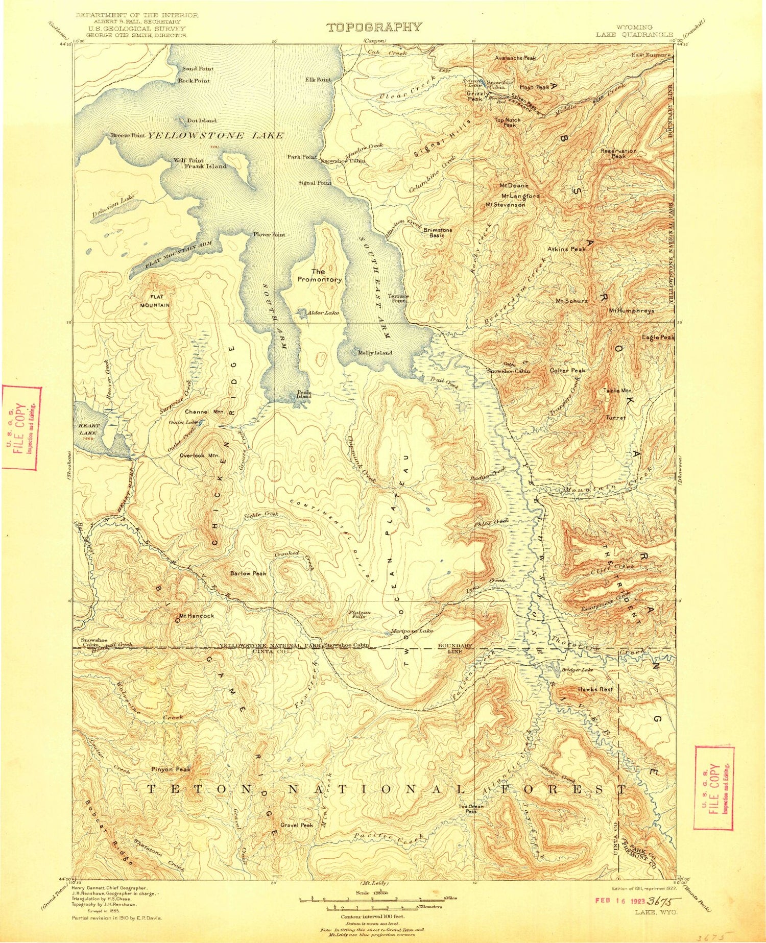 Historic 1911 Lake Wyoming 30'x30' Topo Map Image
