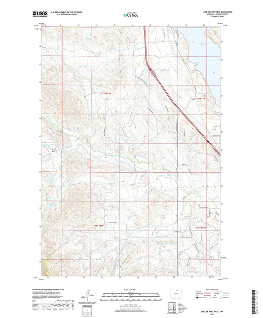 Lake De Smet West Wyoming US Topo Map Image