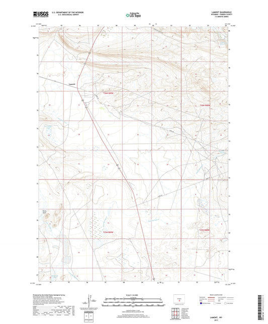 Lamont Wyoming US Topo Map Image