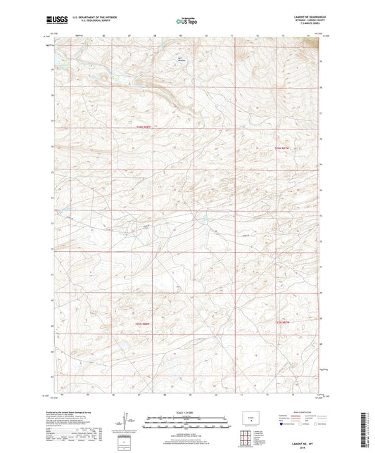 Lamont NE Wyoming US Topo Map Image