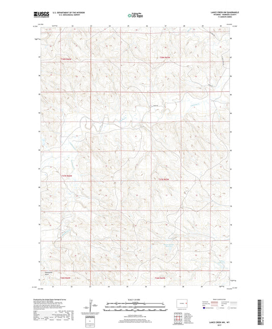 Lance Creek NW Wyoming US Topo Map Image