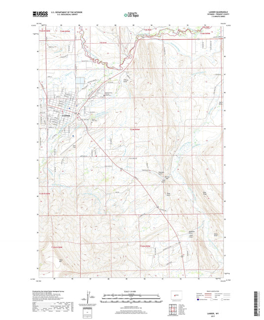 Lander Wyoming US Topo Map Image