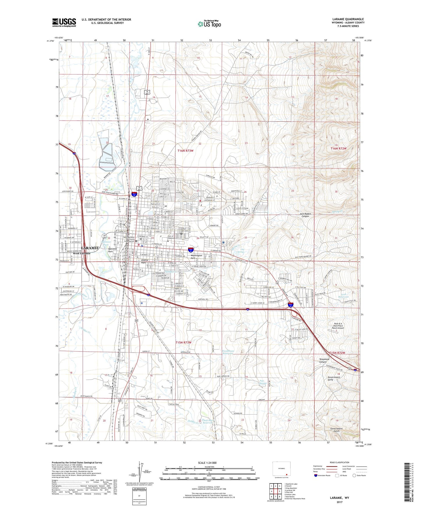 Laramie Wyoming US Topo Map Image